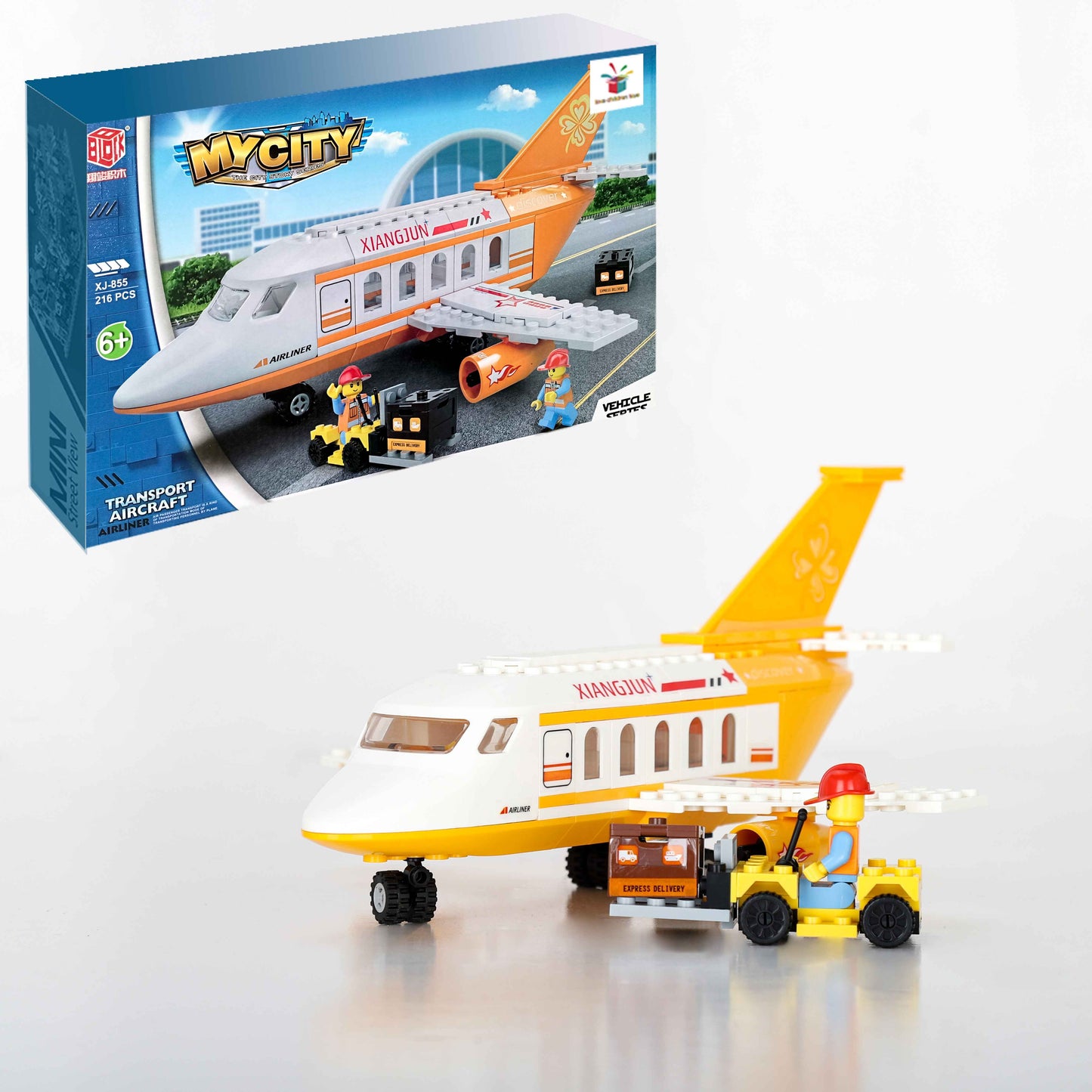 Conjunto de bloques de construcción de aviones de pasajeros