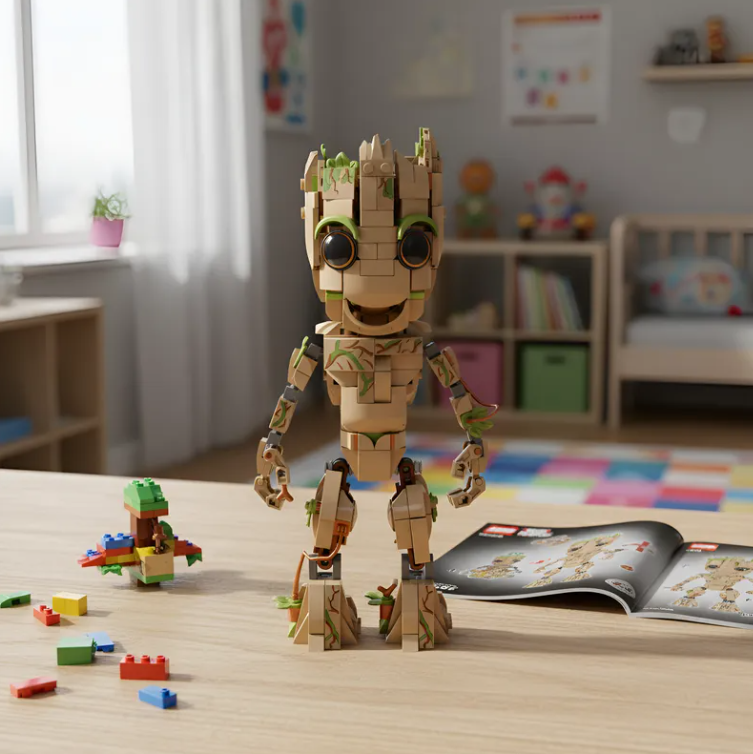 ¡Yo soy Groot! Set de Construcción Marvel de 467 Piezas - Réplica Perfecta del Personaje Icónico de Guardianes de la Galaxia