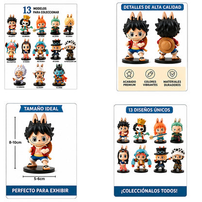 Figuritas de One Piece，Labubu One Piece，Monstruo de Labubu