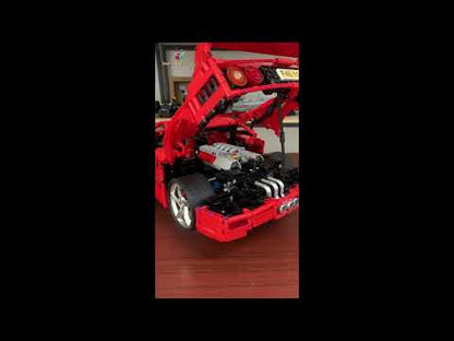 Ferrari F40 1:8 - Juego de construcción de ladrillos rojo Rosso Corsa 4026 piezas